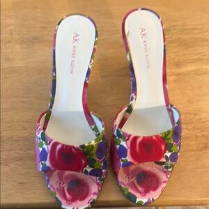Anne Klein Women's Floral Slide Sandals - Pink and Purple